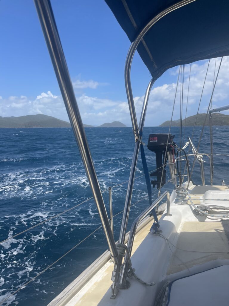 Under sail aboard R/V Dawn in the British Virgin Islands
